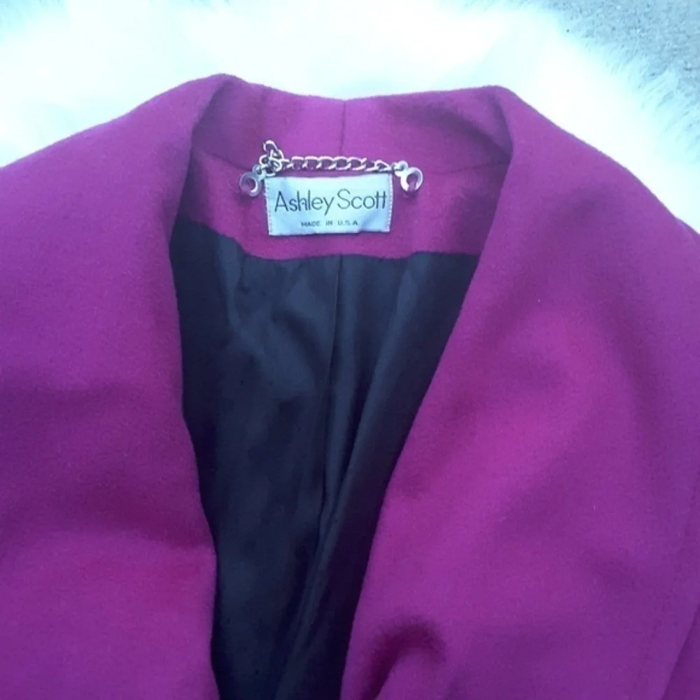 Ashley Scott 1-Button Full Length Jacket Purple M - Picture 4 of 5